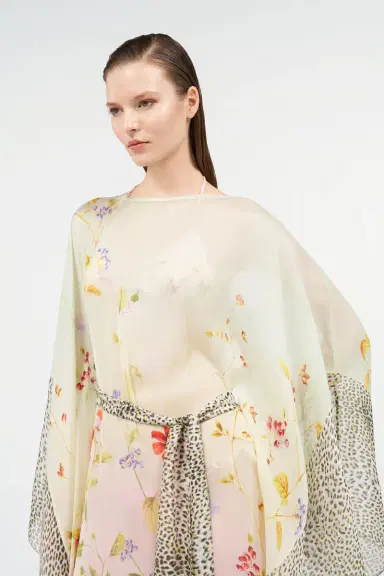 Roberto Cavalli Miami Flowers Silk Kaftan | Thumbnail 5
