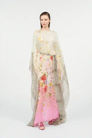 Roberto Cavalli Miami Flowers Silk Kaftan | Thumbnail 7