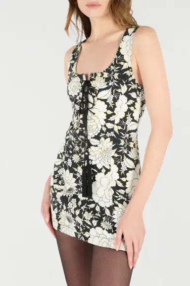 Roberto Cavalli Mini Dress With All-Over Floral Print | Thumbnail 5 Roberto Cavalli Mini Dress With All-Over Floral Print | Thumbnail 5