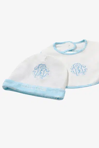 Roberto Cavalli Monogram RC And Logo Hat, Bib And Romper Suit Set | Thumbnail 5 Roberto Cavalli Monogram RC And Logo Hat, Bib And Romper Suit Set | Thumbnail 5