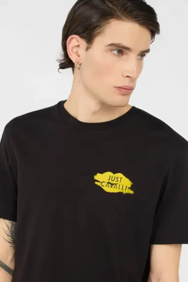 Roberto Cavalli Black T-shirt With Logo | Thumbnail 4