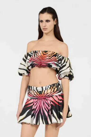 Roberto Cavalli Ray Of Paradise Print Crop Top | Thumbnail 2 Roberto Cavalli Ray Of Paradise Print Crop Top | Thumbnail 2
