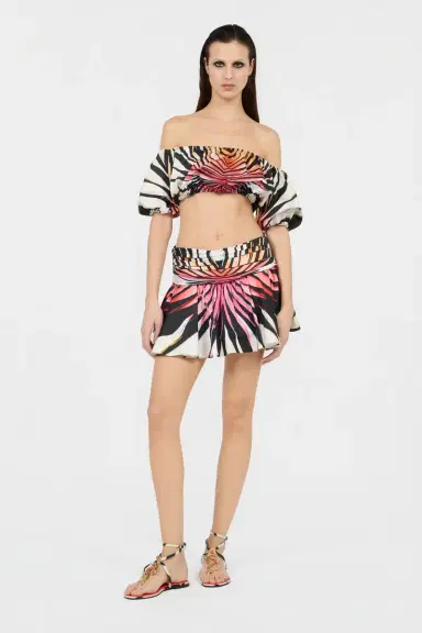 Roberto Cavalli Ray Of Paradise Print Crop Top | Thumbnail 6 Roberto Cavalli Ray Of Paradise Print Crop Top | Thumbnail 6