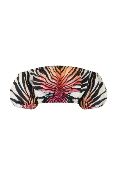 Roberto Cavalli Ray Of Paradise Print Crop Top | Thumbnail 1 Roberto Cavalli Ray Of Paradise Print Crop Top | Thumbnail 1