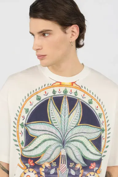 Roberto Cavalli Tropical Garden Print T-Shirt | Thumbnail 4