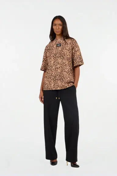 Roberto Cavalli Cotton T-shirt with Leopard Skin Print | Thumbnail 7