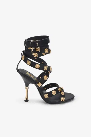 Roberto Cavalli Black Strappy High-Heeled Sandal | Thumbnail 2 Roberto Cavalli Black Strappy High-Heeled Sandal | Thumbnail 2