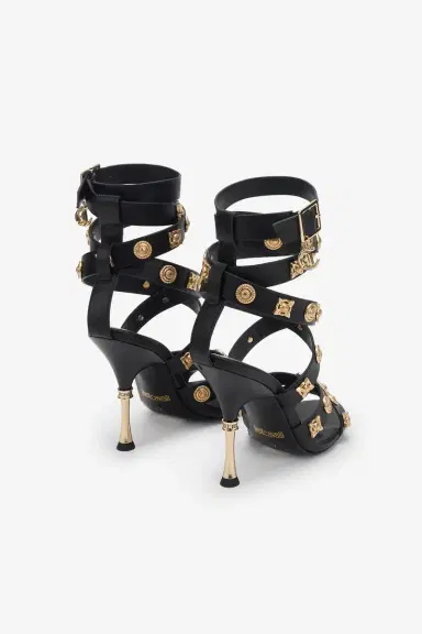 Roberto Cavalli Black Strappy High-Heeled Sandal | Thumbnail 3 Roberto Cavalli Black Strappy High-Heeled Sandal | Thumbnail 3