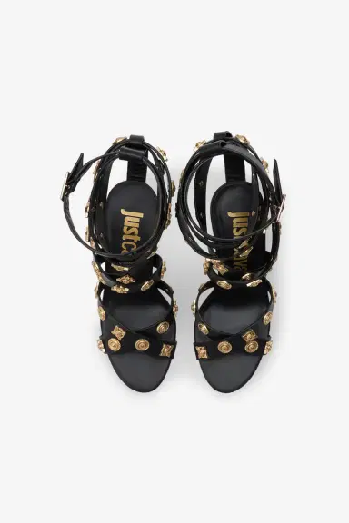 Roberto Cavalli Black Strappy High-Heeled Sandal | Thumbnail 4 Roberto Cavalli Black Strappy High-Heeled Sandal | Thumbnail 4