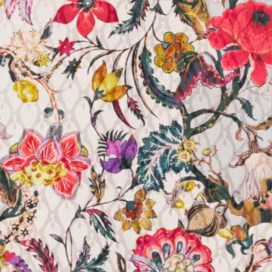 Roberto Cavalli Long Silk Dress with Florentine Flowers Print | Thumbnail 4