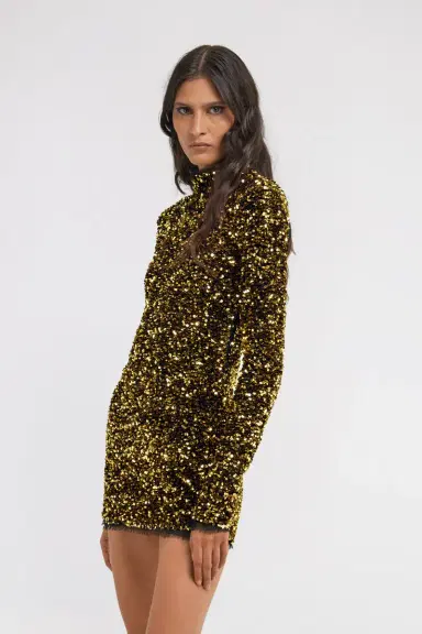 Roberto Cavalli Gold Sequin Mini Dress | Thumbnail 4
