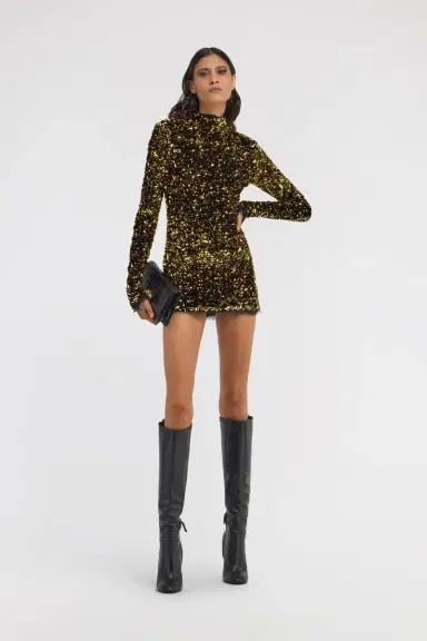 Roberto Cavalli Gold Sequin Mini Dress | Thumbnail 5