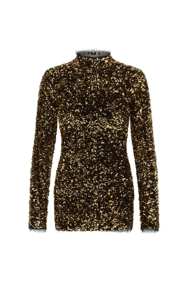 Roberto Cavalli Gold Sequin Mini Dress