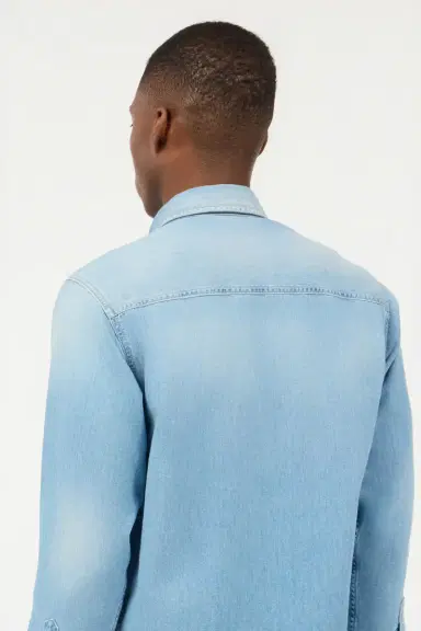 Roberto Cavalli Denim Shirt With Mirror Snake Monogram | Thumbnail 6 Roberto Cavalli Denim Shirt With Mirror Snake Monogram | Thumbnail 6