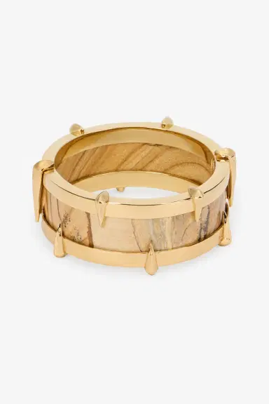 Roberto Cavalli Gold-Tone Bracelet With Semiprecious Stone And Spikes | Thumbnail 3 Roberto Cavalli Gold-Tone Bracelet With Semiprecious Stone And Spikes | Thumbnail 3