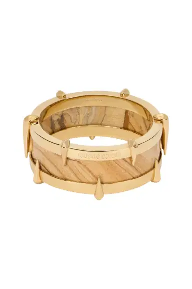 Roberto Cavalli Gold-Tone Bracelet With Semiprecious Stone And Spikes | Thumbnail 1 Roberto Cavalli Gold-Tone Bracelet With Semiprecious Stone And Spikes | Thumbnail 1