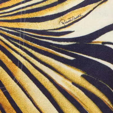 Roberto Cavalli Ray Of Gold Print Linen Bermuda | Thumbnail 4 Roberto Cavalli Ray Of Gold Print Linen Bermuda | Thumbnail 4
