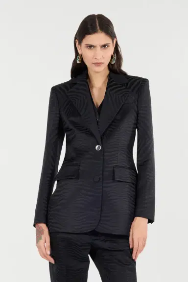 Roberto Cavalli Blazer With Solid-Color Tiger Skin Design | Thumbnail 2 Roberto Cavalli Blazer With Solid-Color Tiger Skin Design | Thumbnail 2