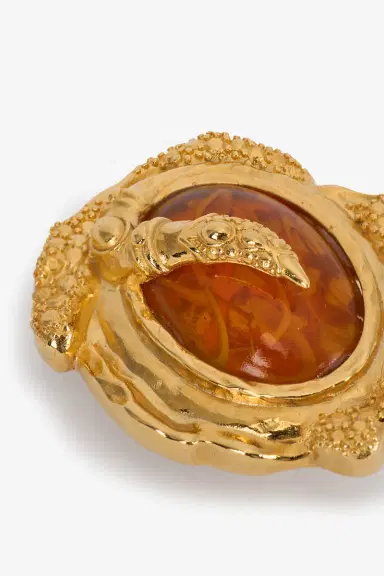 Roberto Cavalli Golden Clip-On Earrings With Topaz Stone | Thumbnail 5