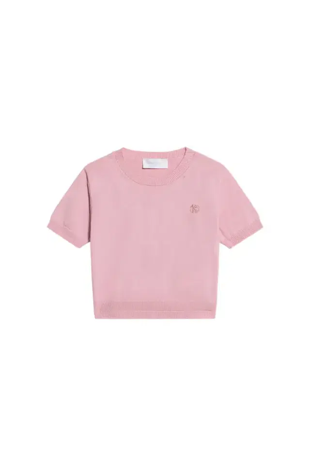 Pink Cotton T-Shirt With Embroidered Logo
