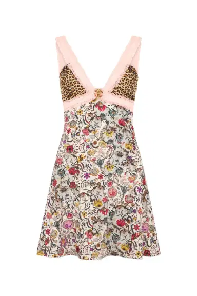 Roberto Cavalli Florentine Flowers Print Mini Dress | Thumbnail 1 Roberto Cavalli Florentine Flowers Print Mini Dress | Thumbnail 1