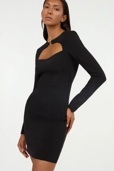 Roberto Cavalli Short dress with long sleeves and cut-out | Thumbnail 5
