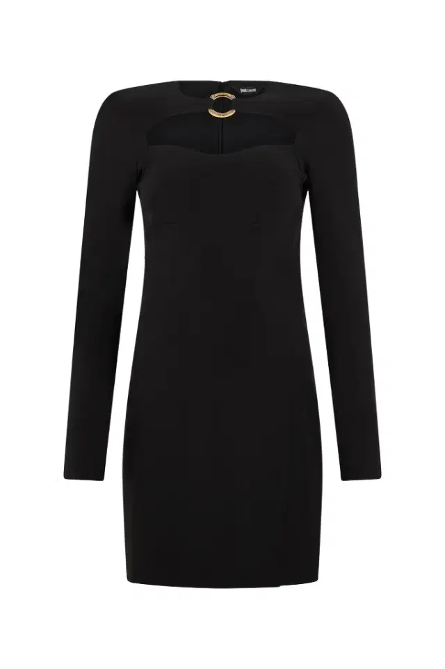 Roberto Cavalli Short dress with long sleeves and cut-out