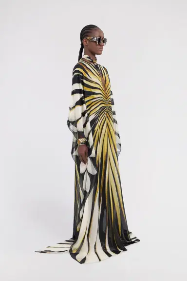 Roberto Cavalli Ray Of Gold Print Silk Maxi Dress | Thumbnail 2
