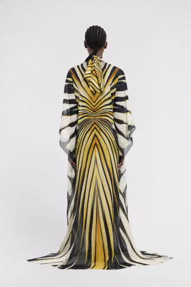 Roberto Cavalli Ray Of Gold Print Silk Maxi Dress | Thumbnail 3