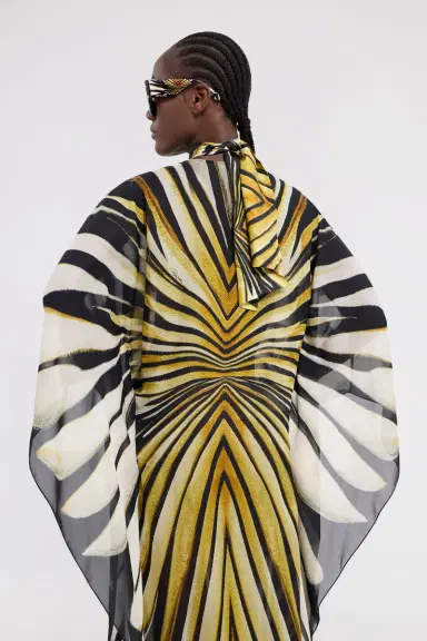 Roberto Cavalli Ray Of Gold Print Silk Maxi Dress | Thumbnail 5