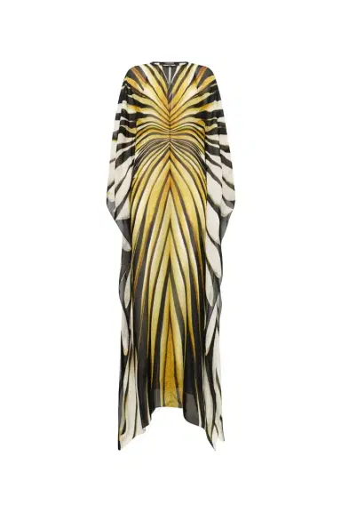 Roberto Cavalli Ray Of Gold Print Silk Maxi Dress | Thumbnail 1
