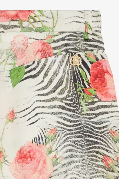 Roberto Cavalli Shorts With White Tigress And Rose Print | Thumbnail 5