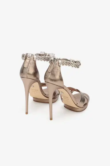 Roberto Cavalli Roar Silver Leather Sandals | Thumbnail 3 Roberto Cavalli Roar Silver Leather Sandals | Thumbnail 3