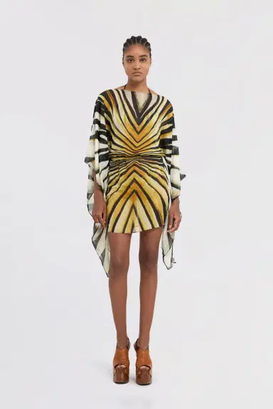 Roberto Cavalli Ray Of Gold Print Kaftan Dress Silk | Thumbnail 5 Roberto Cavalli Ray Of Gold Print Kaftan Dress Silk | Thumbnail 5
