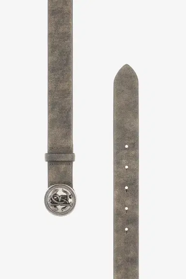 Roberto Cavalli Grey Logo Belt With RC Monogram Buckle | Thumbnail 2