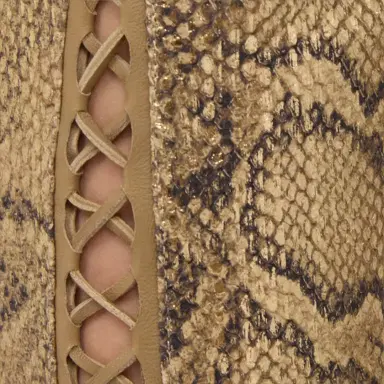 Roberto Cavalli Gold Leather Pants with Python Print and Cut-Out Details | Thumbnail 4