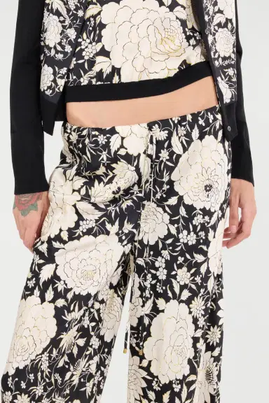 Roberto Cavalli Pure Silk Pants With Floral Print | Thumbnail 5