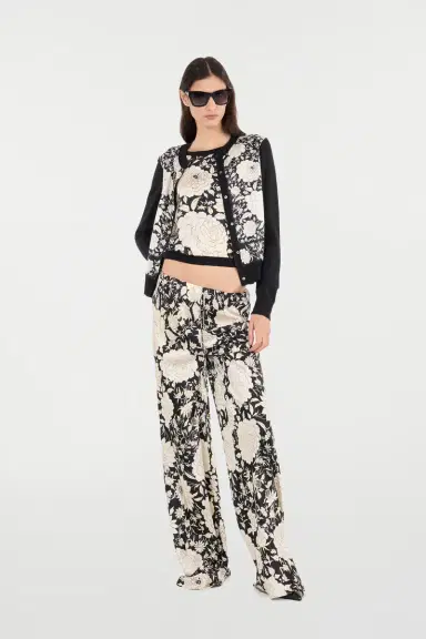 Roberto Cavalli Pure Silk Pants With Floral Print | Thumbnail 7