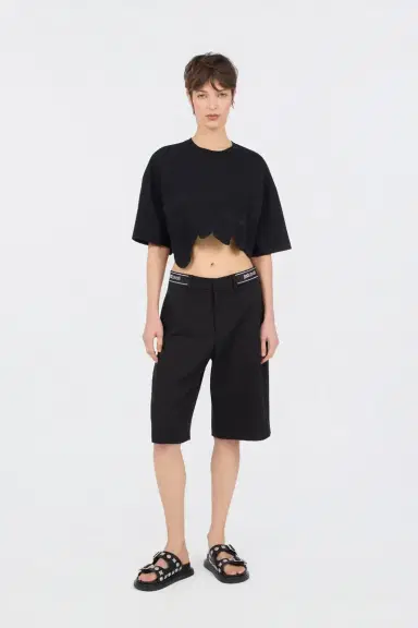Roberto Cavalli Black Bermuda Shorts | Thumbnail 6