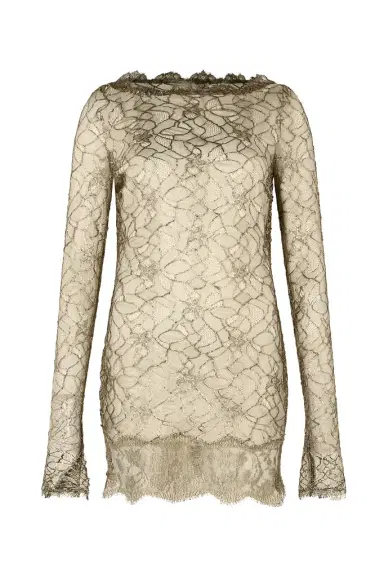 Roberto Cavalli Black and Gold See-Through Mini Dress with Embroidery | Thumbnail 1