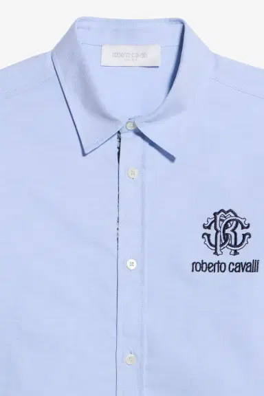 Roberto Cavalli Light Blue Cotton Shirt | Thumbnail 3 Roberto Cavalli Light Blue Cotton Shirt | Thumbnail 3