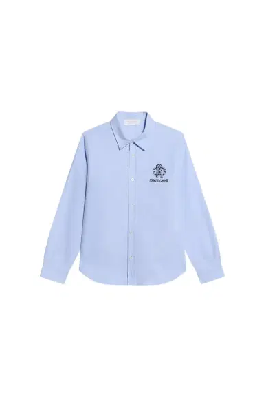 Roberto Cavalli Light Blue Cotton Shirt | Thumbnail 1 Roberto Cavalli Light Blue Cotton Shirt | Thumbnail 1