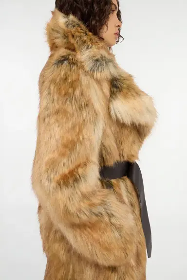 Roberto Cavalli Brown faux fur coat | Thumbnail 6