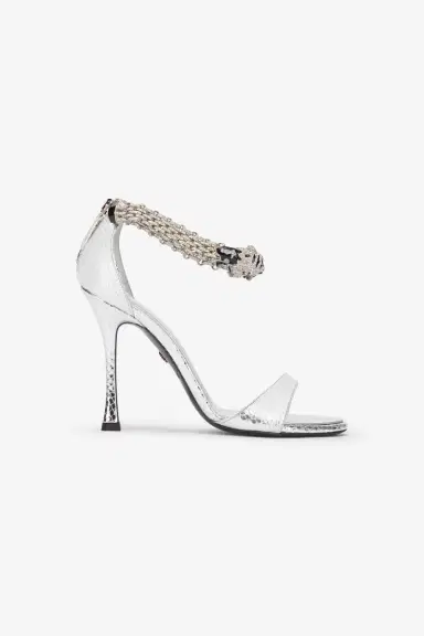 Roberto Cavalli Metallic sandals with heels and tigers | Thumbnail 2