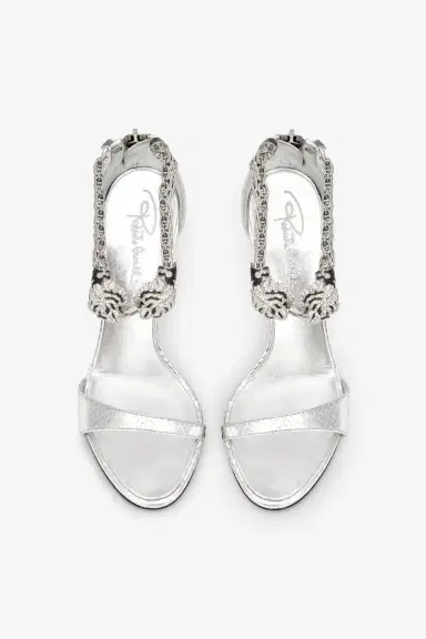 Roberto Cavalli Metallic sandals with heels and tigers | Thumbnail 5