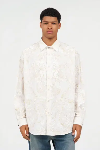 Roberto Cavalli White Shirt with Ornamental Motif | Thumbnail 2 Roberto Cavalli White Shirt with Ornamental Motif | Thumbnail 2