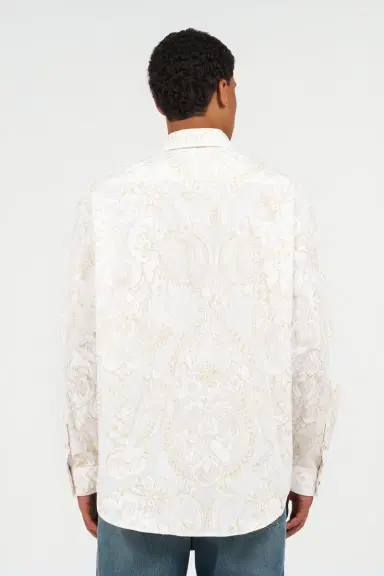 Roberto Cavalli White Shirt with Ornamental Motif | Thumbnail 3 Roberto Cavalli White Shirt with Ornamental Motif | Thumbnail 3