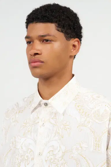Roberto Cavalli White Shirt with Ornamental Motif | Thumbnail 5 Roberto Cavalli White Shirt with Ornamental Motif | Thumbnail 5