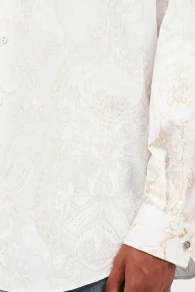 Roberto Cavalli White Shirt with Ornamental Motif | Thumbnail 6 Roberto Cavalli White Shirt with Ornamental Motif | Thumbnail 6