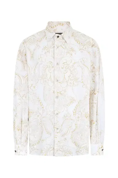 Roberto Cavalli White Shirt with Ornamental Motif | Thumbnail 1 Roberto Cavalli White Shirt with Ornamental Motif | Thumbnail 1